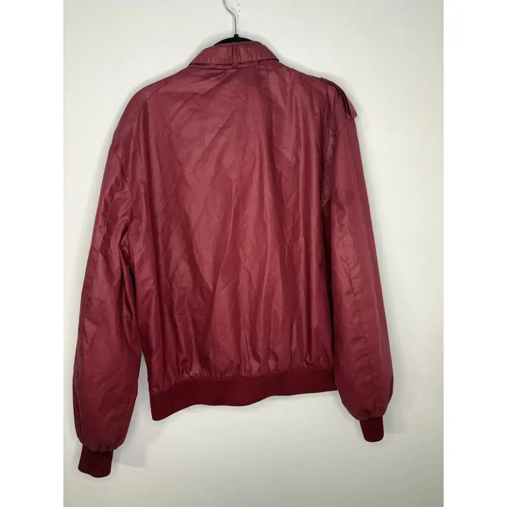 Member's Only Vintage Iconic Racer Jacket Size 44 Burgundy 80's